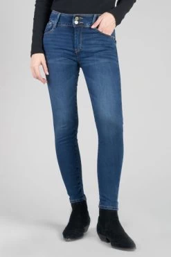 LE TEMPS DES CERISES Asti Ultra Pulp Slim Taille Haute 7/8ème Jeans Bleu N°2 -Mode Mix Soldes 212 jfasti00w1265 3001 imaged4