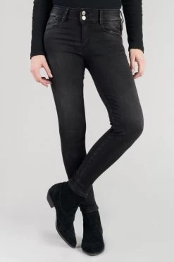 LE TEMPS DES CERISES Bari Ultra Pulp Slim Taille Haute 7/8ème Jeans Noir N°1