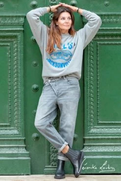 LE TEMPS DES CERISES Mary Boyfit By Véronika Loubry Jeans Gris N°3