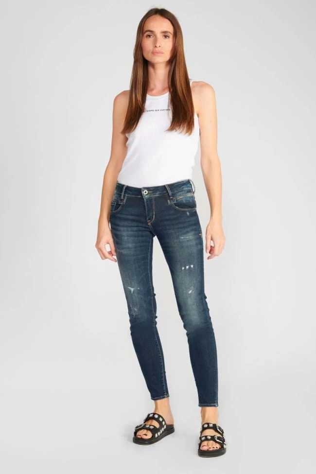 LE TEMPS DES CERISES Sib Pulp Slim 7/8ème Jeans Destroy Vintage Bleu N°2 4 LE TEMPS DES CERISES Sib Pulp Slim 7/8ème Jeans Destroy Vintage Bleu N°2 – Image 2