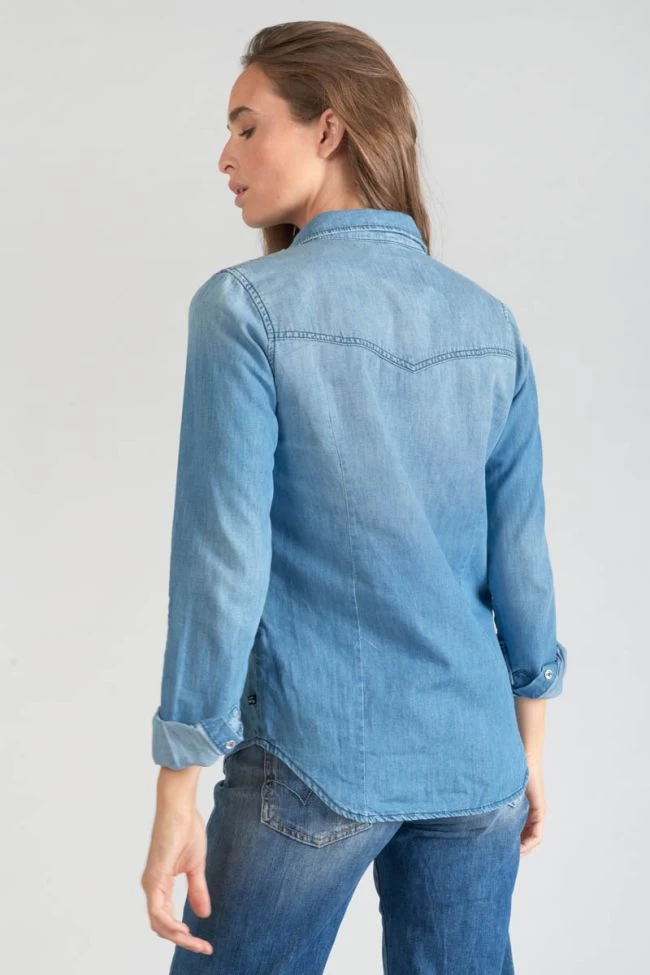 LE TEMPS DES CERISES Chemise En Jeans Juanita Bleu Clair 6 LE TEMPS DES CERISES Chemise En Jeans Juanita Bleu Clair – Image 4