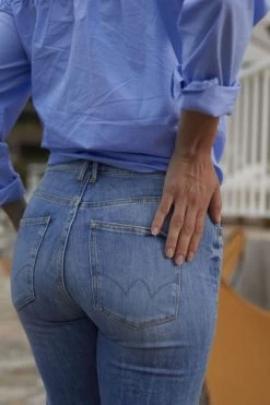 LE TEMPS DES CERISES Basic 400/18 Mom Taille Haute 7/8ème Jeans Bleu N°4