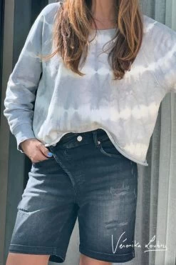 LE TEMPS DES CERISES Bermuda Mary En Jeans Noir By Véronika Loubry -Mode Mix Soldes 221 jfmarybew1362ve 0403 imaged2