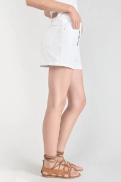 LE TEMPS DES CERISES Short Mosta En Jeans Blanc à Fermeture Asymétrique -Mode Mix Soldes 221 jfmosta00wpig 1001 imaged4