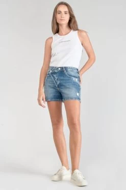 LE TEMPS DES CERISES Short Mosta En Jeans Bleu à Fermeture Asymétrique -Mode Mix Soldes 221 jfmosta0w1306 3001 imaged5