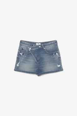 LE TEMPS DES CERISES Short Mosta En Jeans Bleu à Fermeture Asymétrique -Mode Mix Soldes 221 jfmosta0w1306 3001 imaged8