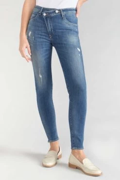 LE TEMPS DES CERISES Power Skinny Taille Haute 7/8ème Jeans Destroy Bleu N°2 -Mode Mix Soldes 221 jfpowhicw5118 3001 imaged1
