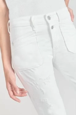 LE TEMPS DES CERISES Pricilia Taille Haute 7/8ème Destroy Jeans Blanc -Mode Mix Soldes 221 jfpricilwblad 1001 imaged2