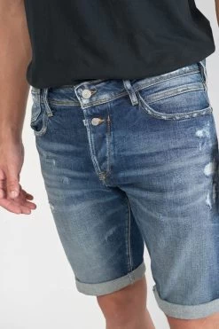 LE TEMPS DES CERISES Bermuda Laredo En Jeans Bleu Foncé Destroy -Mode Mix Soldes 221 jhlaredow1344 3001 imaged5