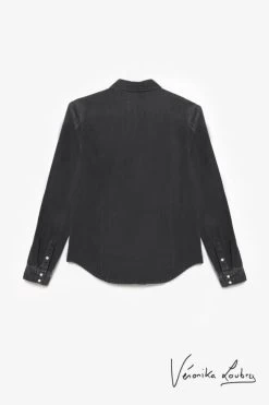 LE TEMPS DES CERISES Chemise En Jeans Josy Noire By Véronika Loubry -Mode Mix Soldes 222 fjosy000w1424ve 0403 imaged4