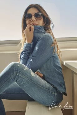 LE TEMPS DES CERISES Chemise En Jeans Josy Bleue By Véronika Loubry -Mode Mix Soldes 222 fjosy000wl200ve 3001 imaged2