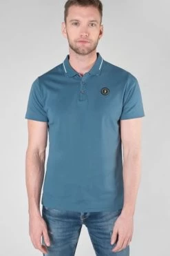 LE TEMPS DES CERISES Polo Aron Bleu Pétrole -Mode Mix Soldes 222 haron00000000mc 4566 imaged6