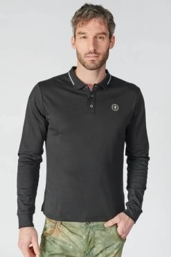 LE TEMPS DES CERISES Polo Manches Longues Ronan Noir