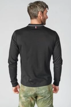 LE TEMPS DES CERISES Polo Manches Longues Ronan Noir -Mode Mix Soldes 222 hronan0000000ml 0001 imaged4