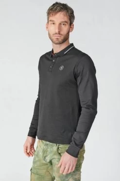 LE TEMPS DES CERISES Polo Manches Longues Ronan Noir -Mode Mix Soldes 222 hronan0000000ml 0001 imaged5