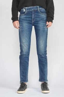 LE TEMPS DES CERISES Basic 400/17 Mom Taille Haute 7/8ème Jeans Destroy Bleu N°2 -Mode Mix Soldes 222 jf417basw1400 3001 imaged2