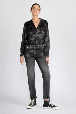 LE TEMPS DES CERISES Basic 400/17 Mom Taille Haute 7/8ème Jeans Noir N°1 -Mode Mix Soldes 222 jf417basw1402 0403 imaged4