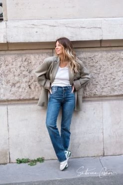 LE TEMPS DES CERISES COLLAB @SABRINACSARI Roma 400/19 Mom Taille Haute Jeans Bleu N°1