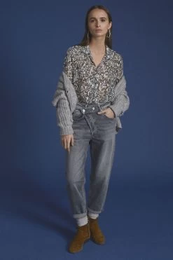 LE TEMPS DES CERISES Cosy Boyfit 7/8ème Jeans Gris N°3