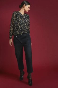 LE TEMPS DES CERISES Cosy Boyfit 7/8ème Jeans Noir N°1