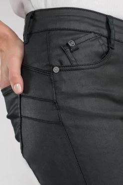 LE TEMPS DES CERISES Pulp Slim Taille Haute 7/8ème Jeans Enduit Noir N°0 -Mode Mix Soldes 222 jfpulphcwcuir 0001 imaged2