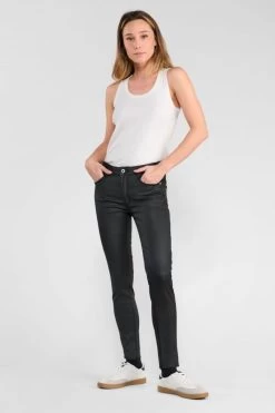 LE TEMPS DES CERISES Pulp Slim Taille Haute 7/8ème Jeans Enduit Noir N°0 -Mode Mix Soldes 222 jfpulphcwcuir 0001 imaged5