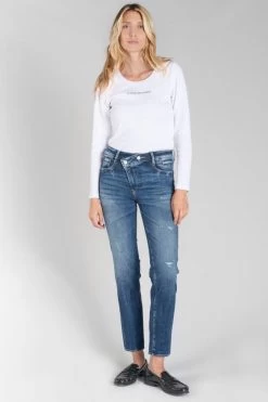 LE TEMPS DES CERISES Zep Pulp Regular Taille Haute 7/8ème Jeans Destroy Bleu N°2 -Mode Mix Soldes 222 jfzep000w1384 3001 imaged5