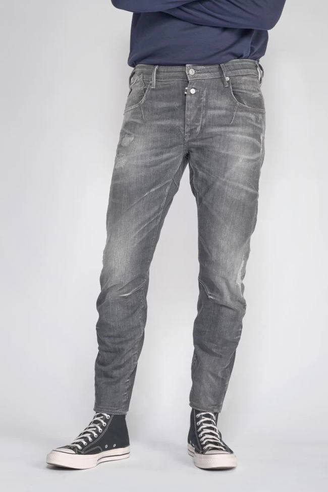 LE TEMPS DES CERISES Alost 900/3 Tapered Arqué Jeans Destroy Gris N°1 5 LE TEMPS DES CERISES Alost 900/3 Tapered Arqué Jeans Destroy Gris N°1 – Image 3