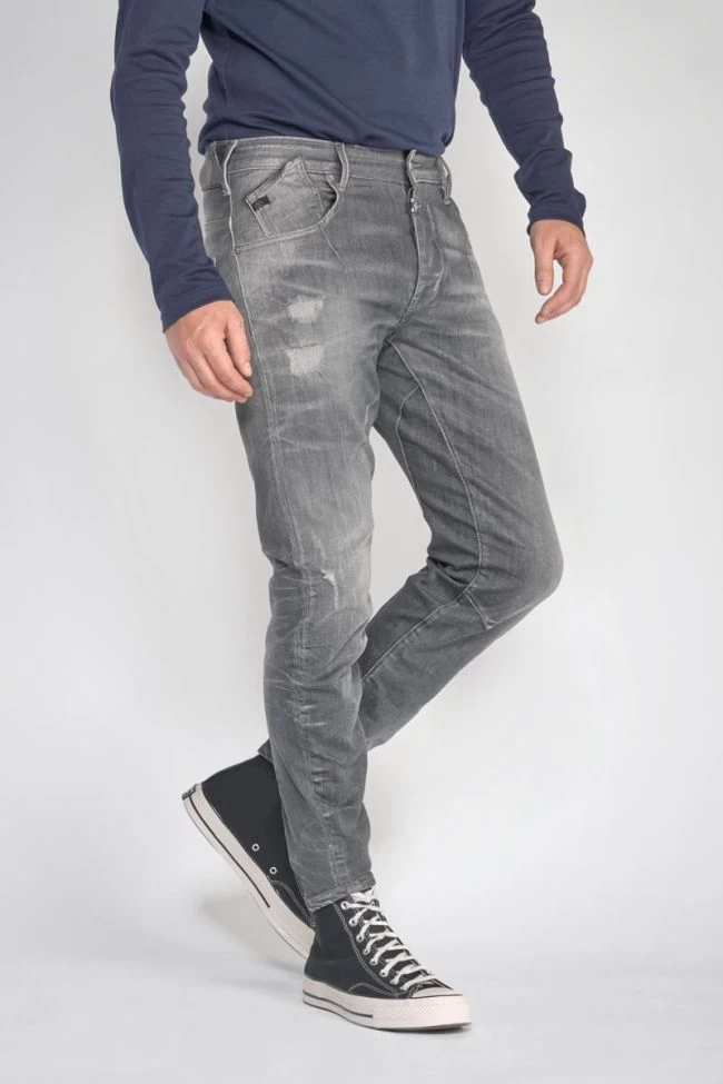 LE TEMPS DES CERISES Alost 900/3 Tapered Arqué Jeans Destroy Gris N°1 8 LE TEMPS DES CERISES Alost 900/3 Tapered Arqué Jeans Destroy Gris N°1 – Image 6