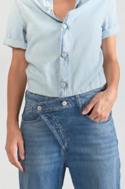 LE TEMPS DES CERISES Combinaison Pantalon Cozette En Jeans Bleu -Mode Mix Soldes 231 fcozettew3042 3001 imaged1