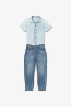 LE TEMPS DES CERISES Combinaison Pantalon Cozette En Jeans Bleu -Mode Mix Soldes 231 fcozettew3042 3001 imaged8