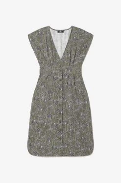 LE TEMPS DES CERISES Robe Longue Croft Kaki à Motif Fleuri -Mode Mix Soldes 231 fcroft0000000mc 9071 imaged8