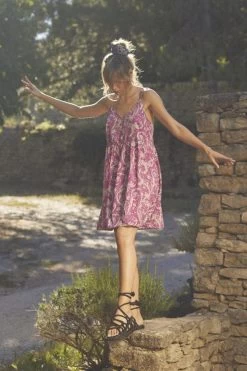 LE TEMPS DES CERISES Robe Elden Violine à Motif Cachemire