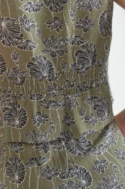 LE TEMPS DES CERISES Gilet Gish Kaki à Motif Fleuri -Mode Mix Soldes 231 fgish00000000sm 9071 imaged6