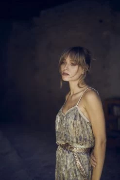 LE TEMPS DES CERISES Caraco Kava Doré à Motif Fleuri