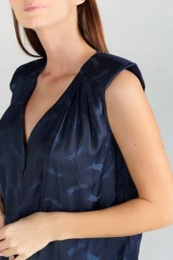 LE TEMPS DES CERISES Top Missou En Jacquard Bleu Marine -Mode Mix Soldes 231 fmissou000000sm 3221 imaged1