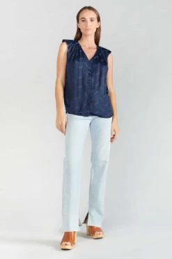 LE TEMPS DES CERISES Top Missou En Jacquard Bleu Marine -Mode Mix Soldes 231 fmissou000000sm 3221 imaged5