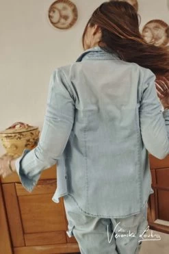 LE TEMPS DES CERISES Chemise En Jeans Nude Bleue By Véronika Loubry -Mode Mix Soldes 231 fnude000w1313ve 3001 imaged1