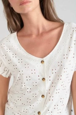 LE TEMPS DES CERISES Top Pedrina Ajouré Blanc -Mode Mix Soldes 231 fpedrina00000mc 1001 imaged2