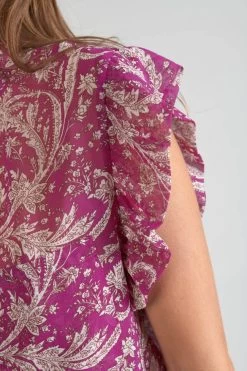 LE TEMPS DES CERISES Blouse Suri Violine à Motif Cachemire -Mode Mix Soldes 231 fsuri00000000mc 5100 imaged2