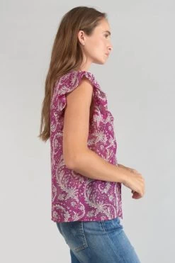 LE TEMPS DES CERISES Blouse Suri Violine à Motif Cachemire -Mode Mix Soldes 231 fsuri00000000mc 5100 imaged4