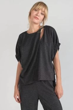 LE TEMPS DES CERISES Top Winslet Noir Irisé