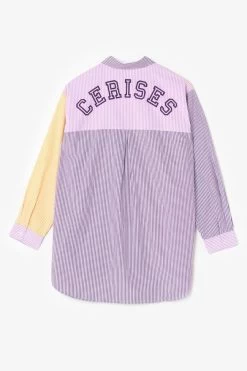 LE TEMPS DES CERISES Chemise Oversize Alizgi à Rayures Multicolores -Mode Mix Soldes 231 galizgi000000ml 1025 imaged2