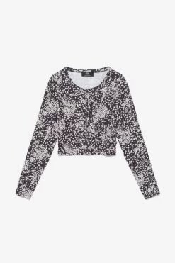 LE TEMPS DES CERISES Cardigan Comegi à Motif Floral Noir Et Blanc