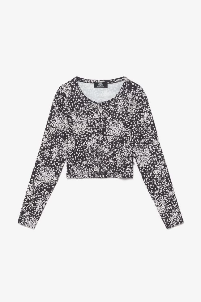 LE TEMPS DES CERISES Cardigan Comegi à Motif Floral Noir Et Blanc 3 LE TEMPS DES CERISES Cardigan Comegi à Motif Floral Noir Et Blanc