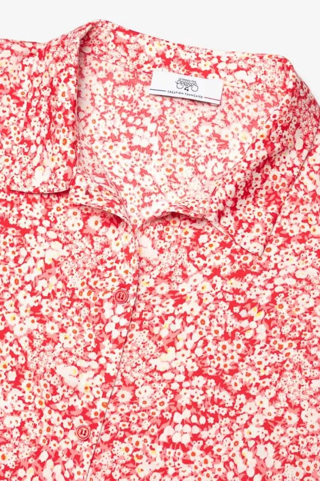 LE TEMPS DES CERISES Top Coxiegi à Motif Floral Rouge 4 LE TEMPS DES CERISES Top Coxiegi à Motif Floral Rouge – Image 2