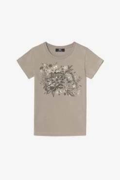 LE TEMPS DES CERISES T-shirt Gracygi Beige Sable Imprimé