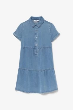 LE TEMPS DES CERISES Robe Sunogi En Tencel Bleu Denim