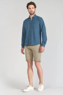 LE TEMPS DES CERISES Chemise Adol Bleu Pétrole -Mode Mix Soldes 231 hadol00000000ml 3305 imaged5