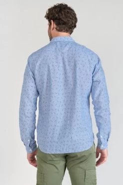 LE TEMPS DES CERISES Chemise Arpe En Lin Mélangé Bleu Ciel -Mode Mix Soldes 231 harpe00000000ml 3001 imaged3